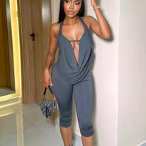Slate draped jumpsuit